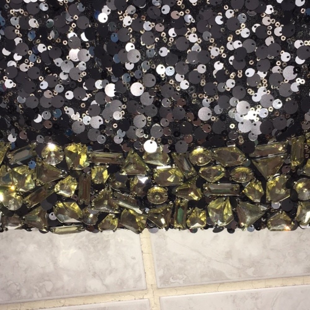 Sequin Dress Black & Silver Sequin Mini by Colors - Picture 3 of 5